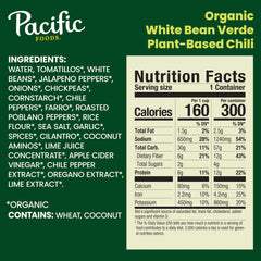 Pacific Foods Verde Chili pour shows vibrant peppers and lime brightness in a ready-to-serve dish.
