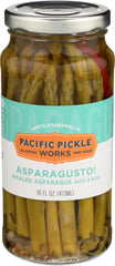 Pacific Pickle Works Asparagusto spicy pickled asparagus bottle shows bold flavor for snacking