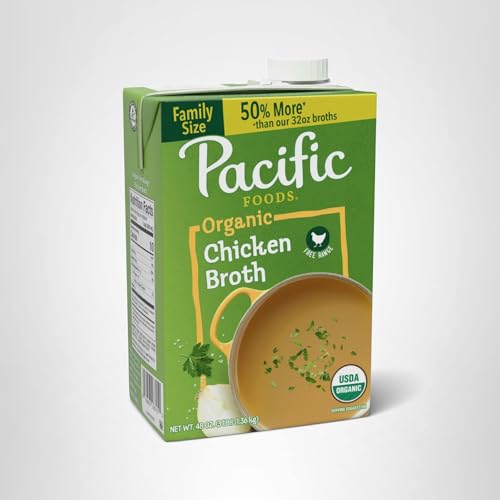 Pacific Foods Organic Chicken Broth recyclable carton, sustainable packaging for everyday cooking.