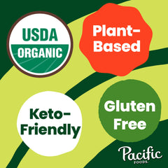 Pacific Foods Organic Mushroom Broth soup base demonstrates versatile use with grains and vegetables.
