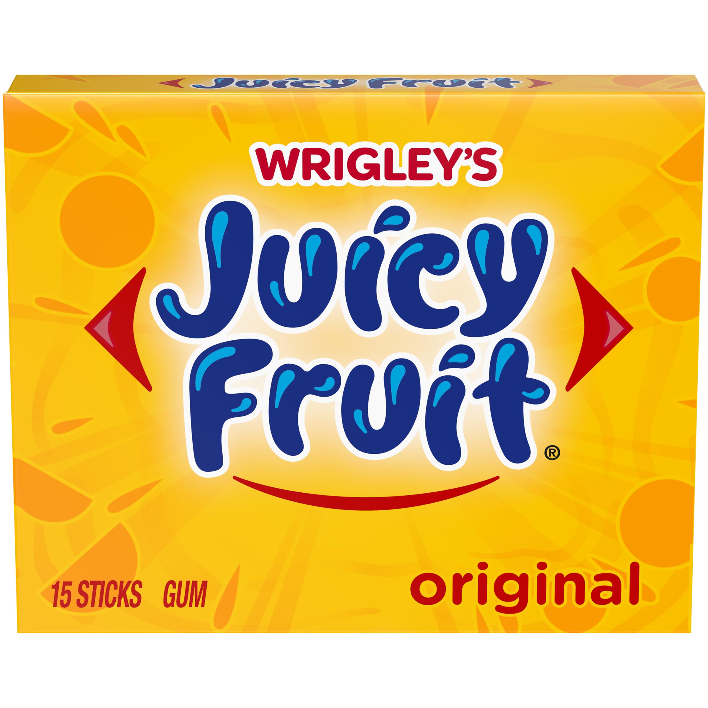 Pack of four Juicy Fruit gums, convenient for sharing.