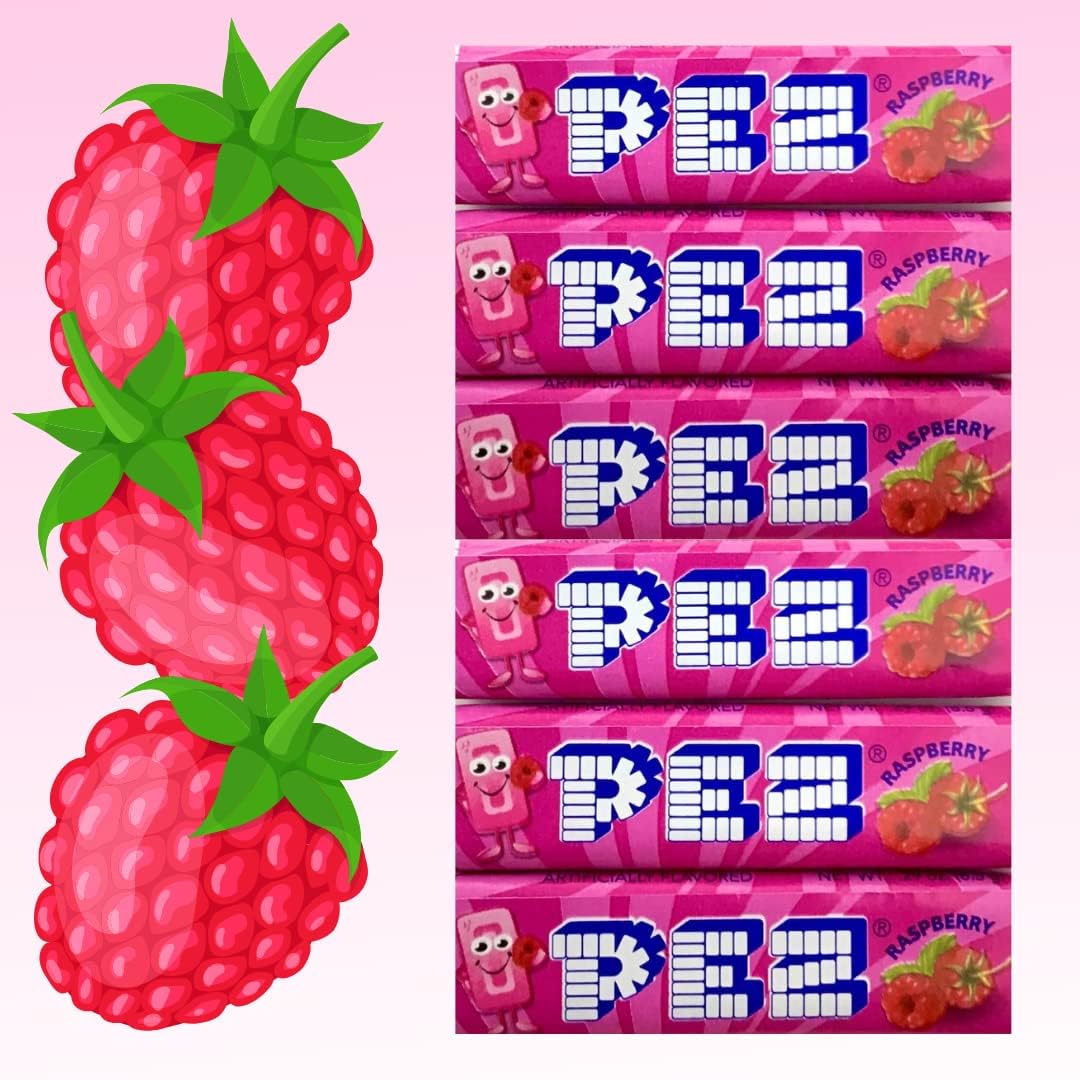 Page74 Pez Raspberry refill rolls ready for quick dispenser refills and tasty snacking.