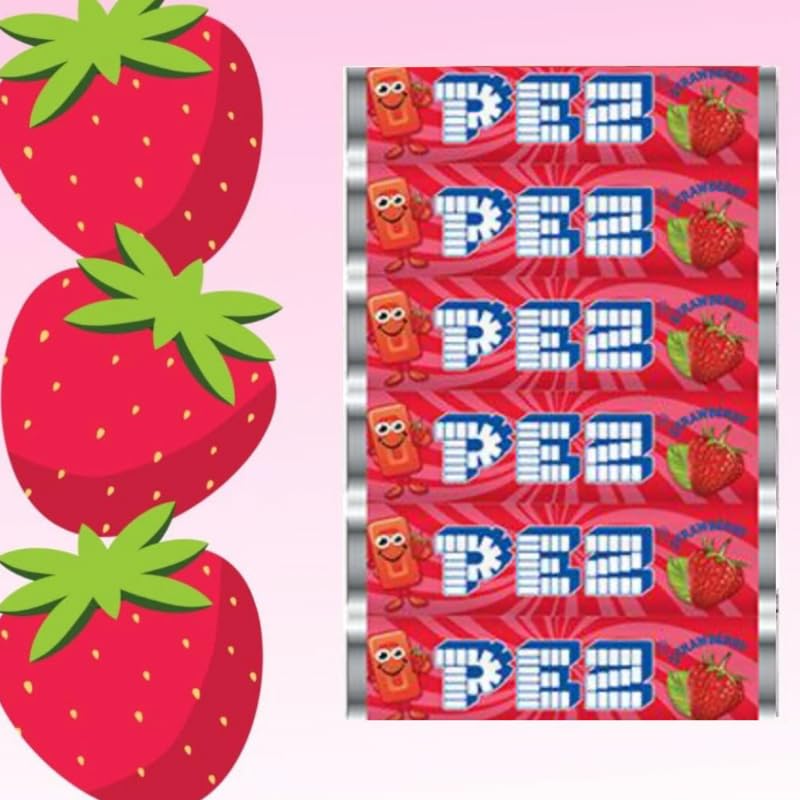 Page74 Pez candy refill rolls in strawberry flavor for quick dispenser refills.