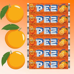Page74 Pez refill rolls in orange flavor for easy on the go candy