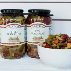 Paisley Farm 5 Bean Salad ready-to-eat serving suggests easy protein addition to salads.