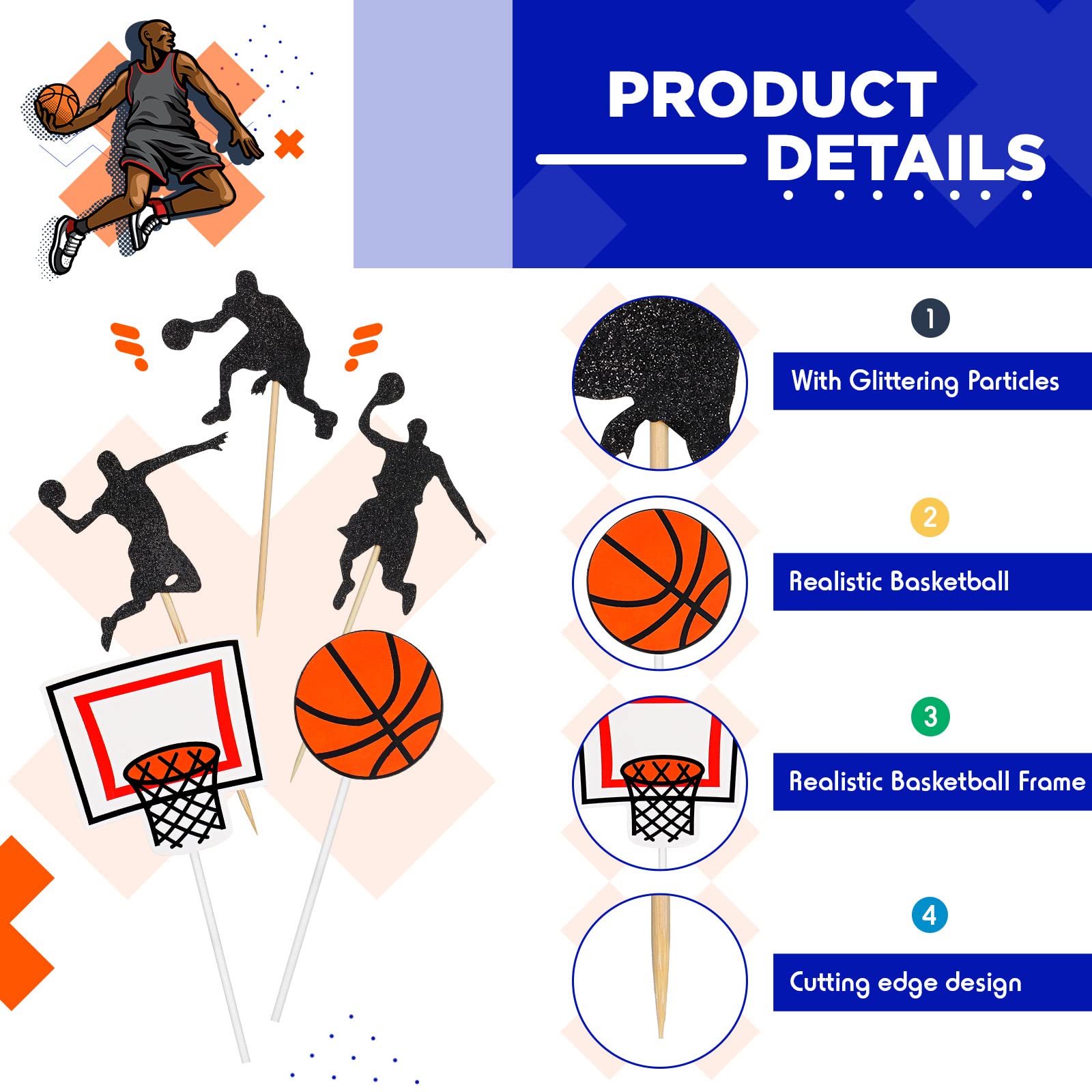 Pajean basketball cake decorations elevate party pastries with sporty flair.