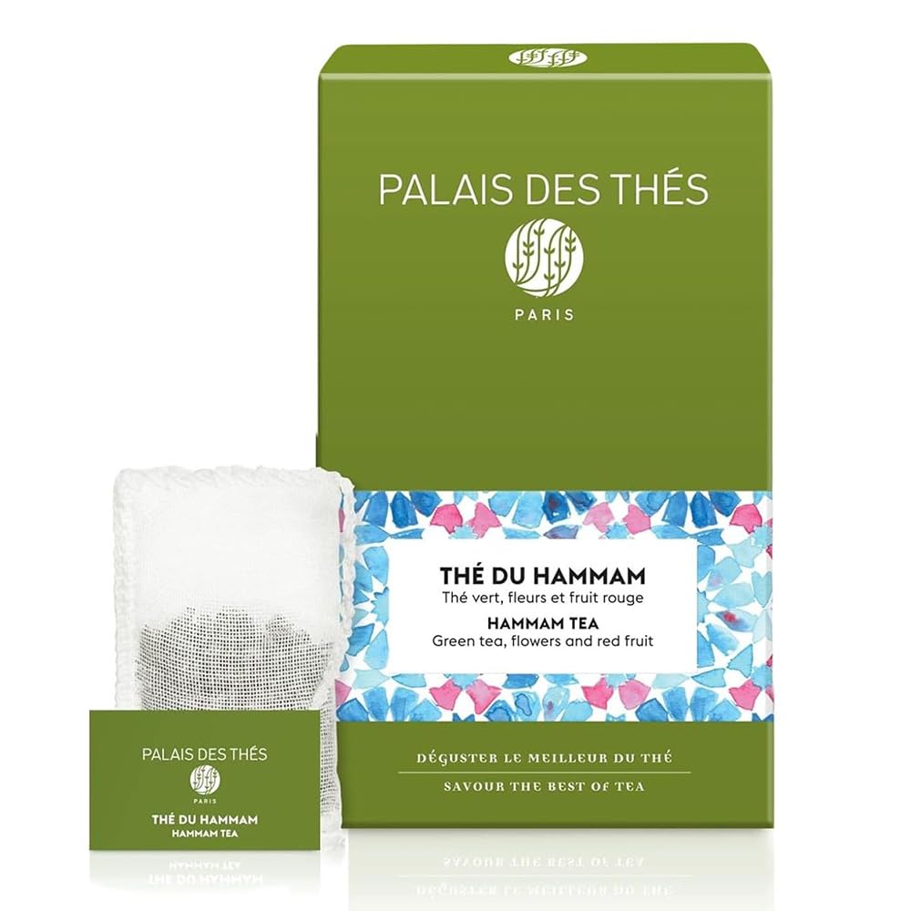 Palais des Thés Hammam Green Tea with rose petals, fragrant and soothing.