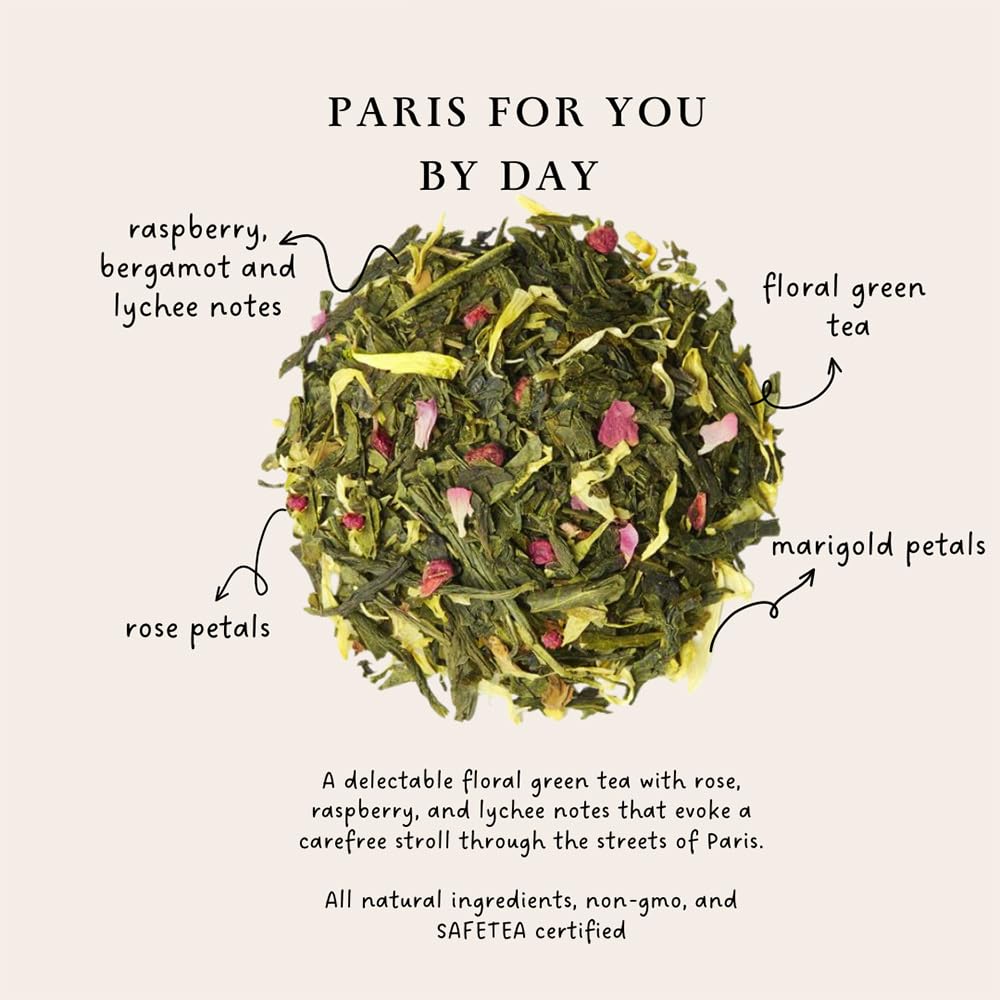 Palais des Thés rose-raspberry-green-tea-cup evokes soft aroma for relaxing moments.