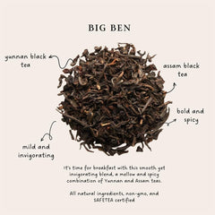 Palais des Thés Yunnan-Assam blend leaves close-up, ideal for bold morning wake-ups.