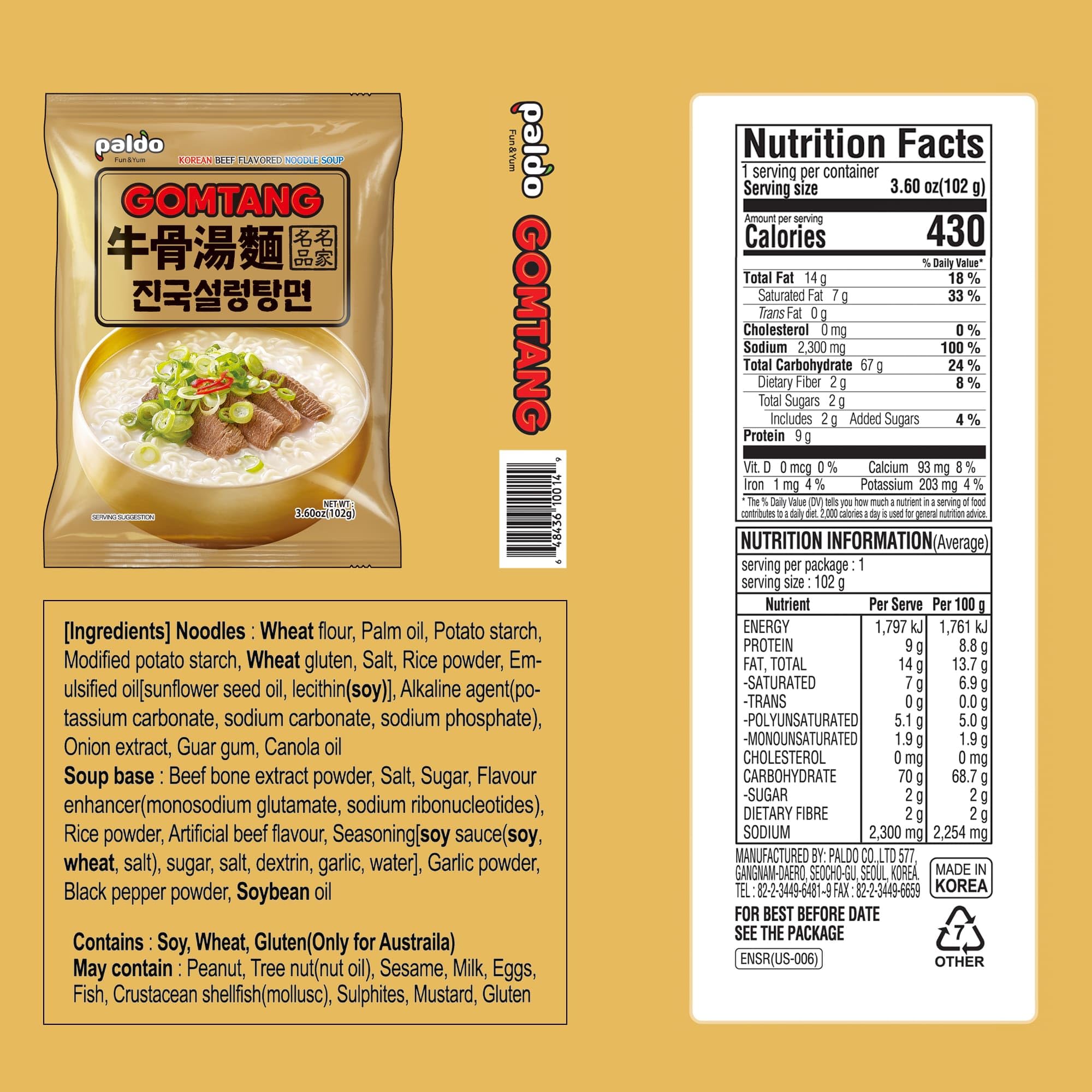Paldo Fun & Yum Gomtang ramen bowl-serve ready for comforting dinner