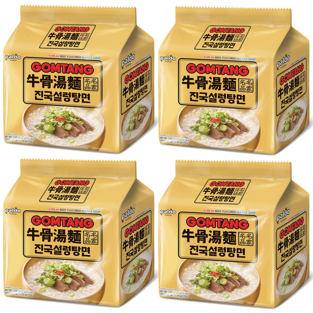 Paldo Fun & Yum Gomtang ramen noodles-closeup highlights gentle flavor