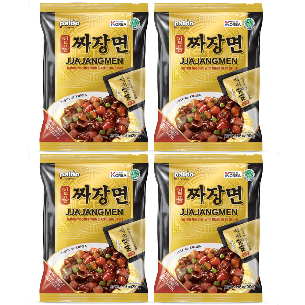Paldo Ilpoom Jjajangmen noodles served in a bowl, ready to enjoy.