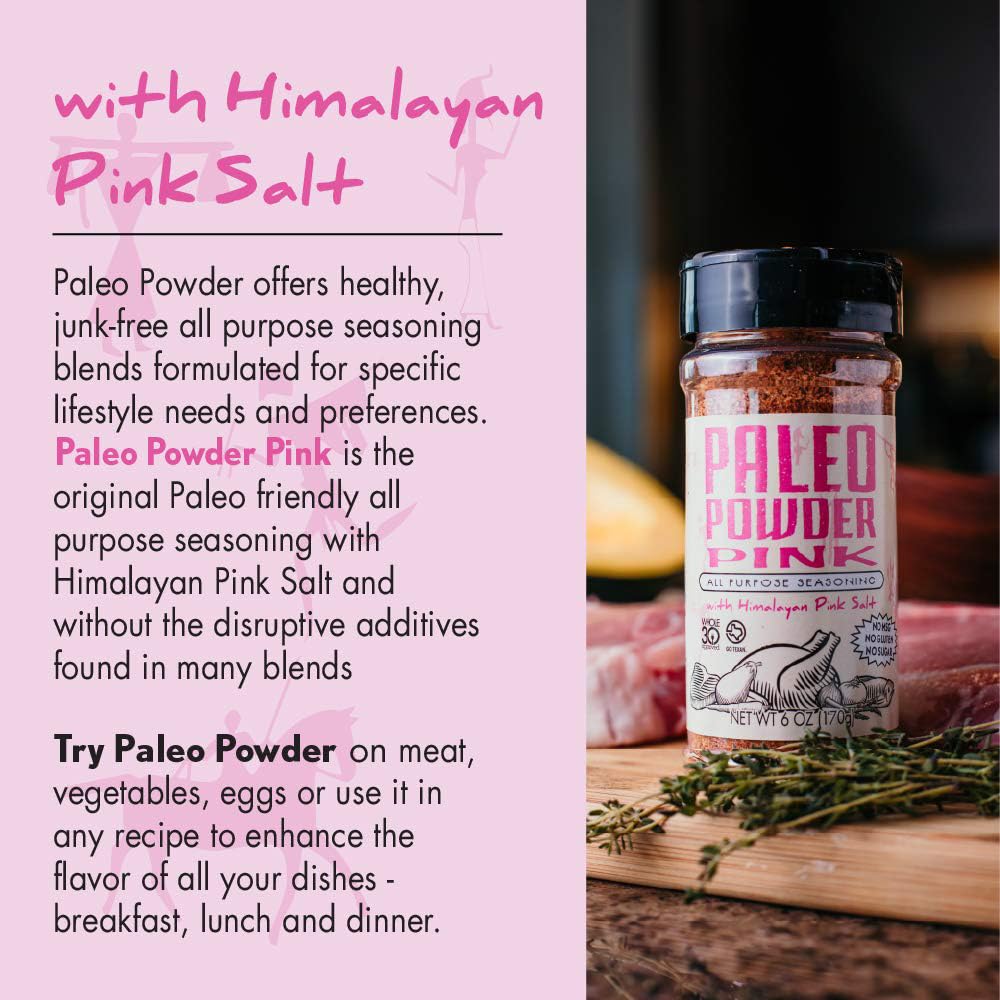 Paleo Powder seasoning on vegetables enhances bright, gluten-free flavor.