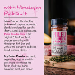 Paleo Powder seasoning on vegetables enhances bright, gluten-free flavor.