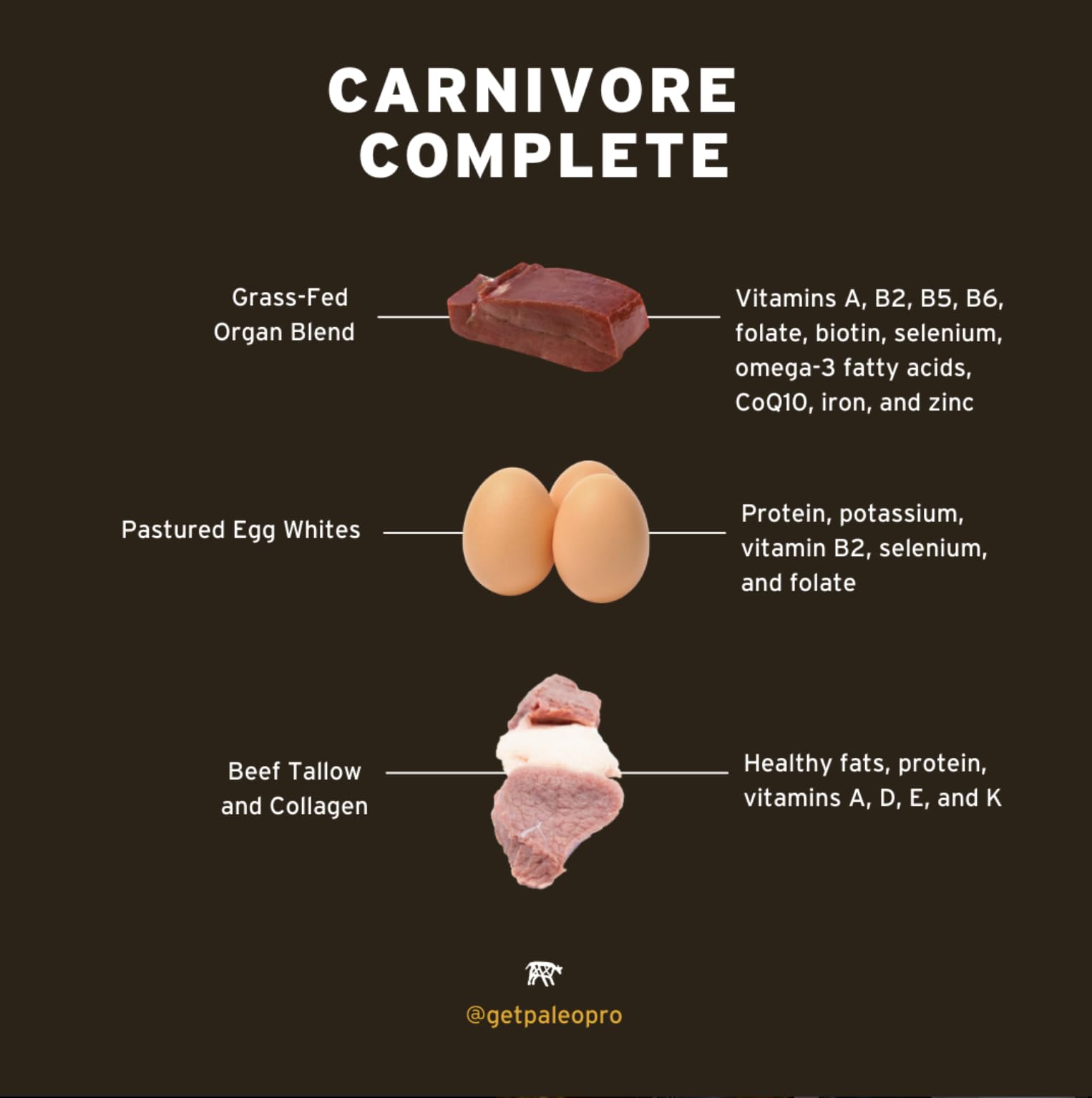 Paleo Pro Carnivore Complete serving-size image indicates 15 servings per bag for daily nutrition.