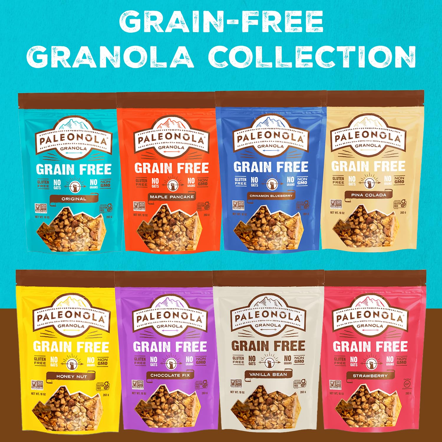 Paleonola Original ingredients include almonds, pecans, pepitas, flax, and coconut.