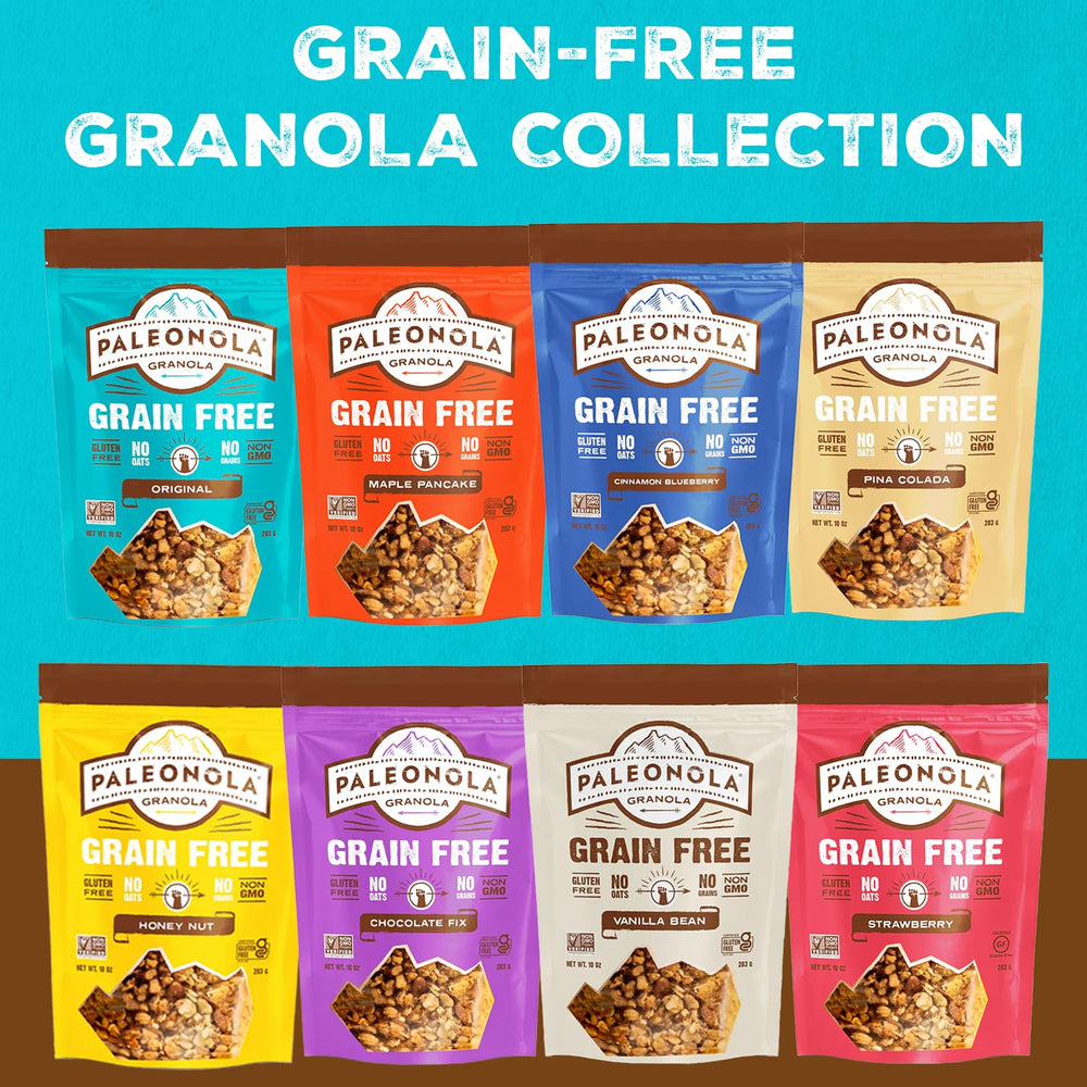 Paleonola Original ingredients include almonds, pecans, pepitas, flax, and coconut.