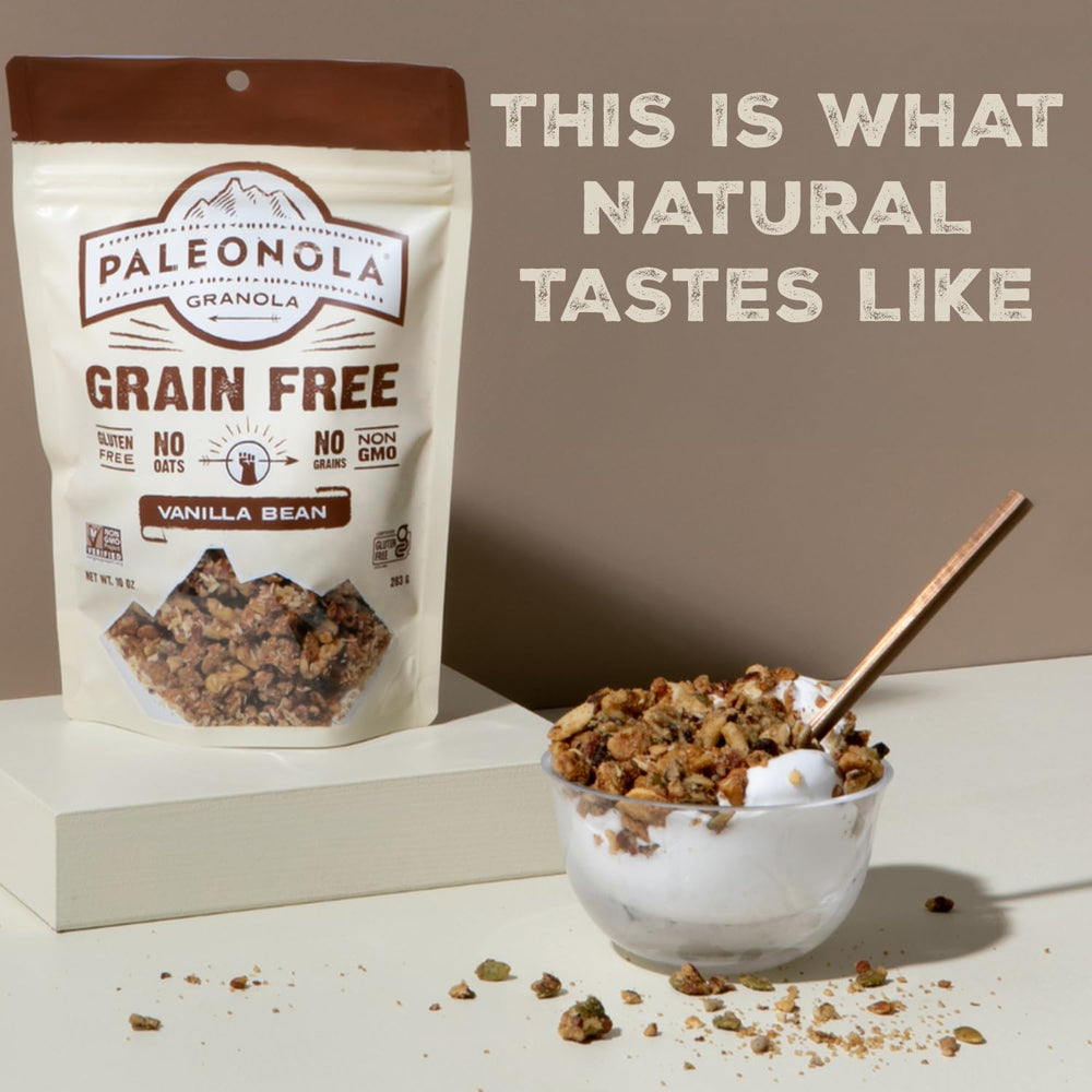 Vanilla bean close-up highlights aroma and texture in Paleonola granola.