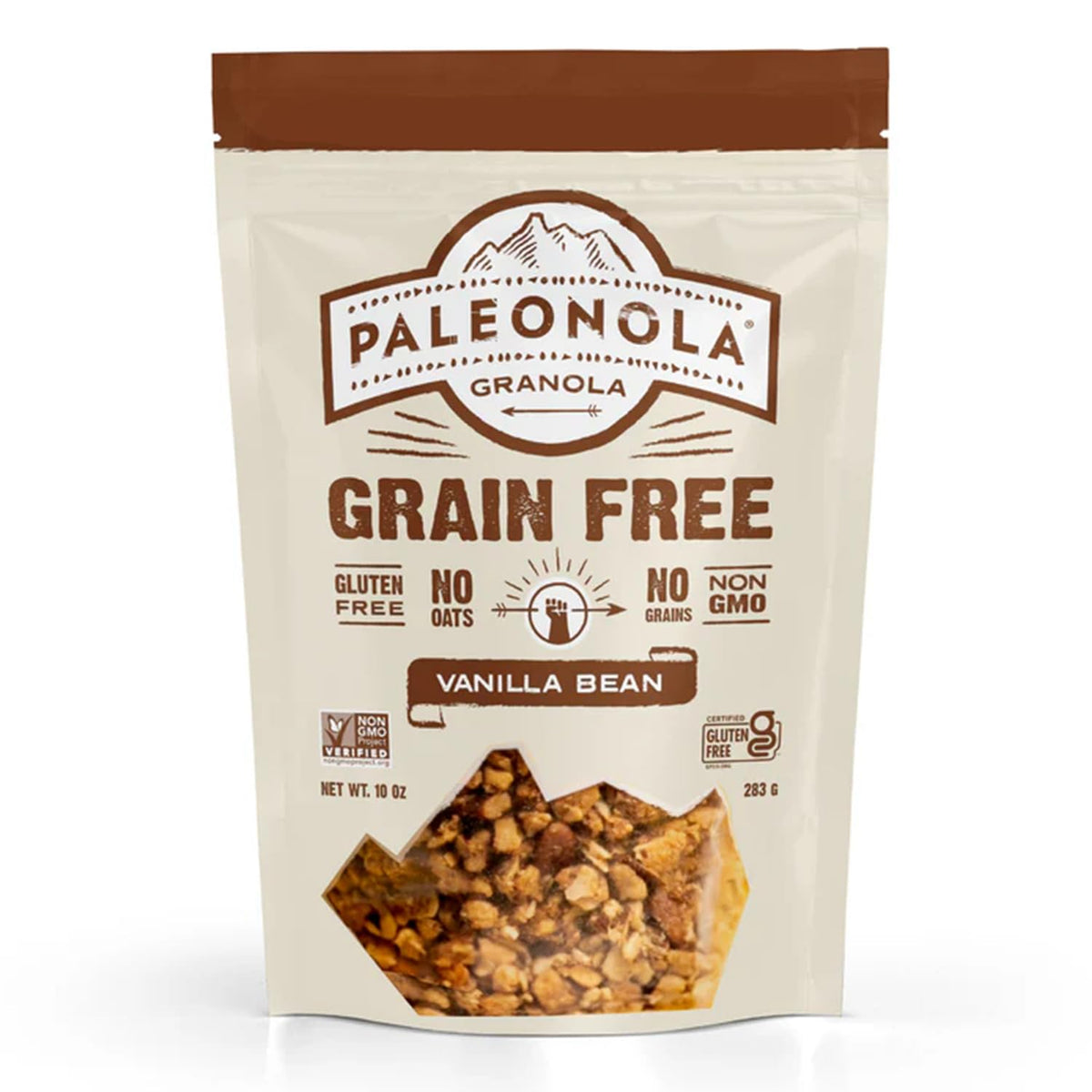 Paleonola Vanilla Bean Grain Free Granola bag, ideal for on-the-go snacking.