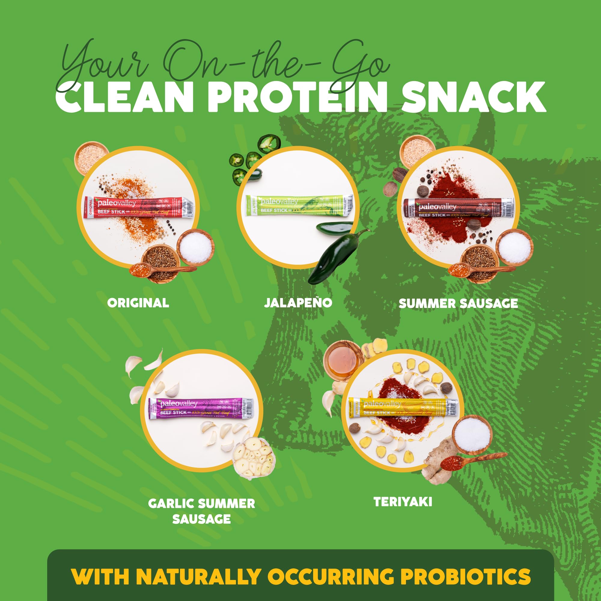 Paleovalley sticks provide 6g protein per serving and omega-3s