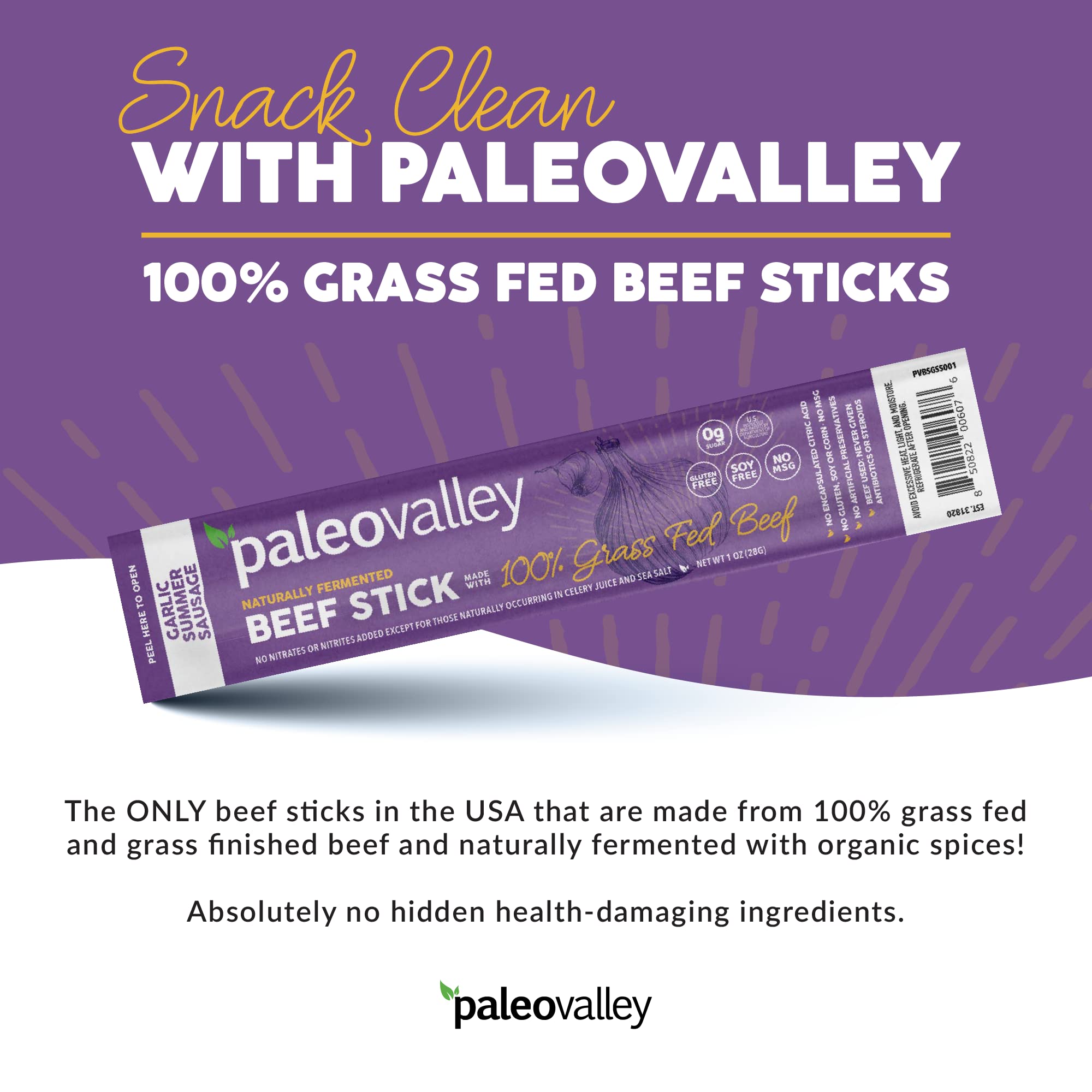 Paleovalley fermented probiotic label on pack for probiotic-rich snacking