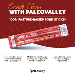 Paleovalley maple bacon pork sticks with organic spices for clean flavor