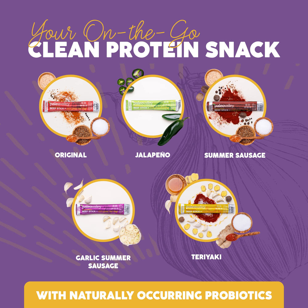 Paleovalley beef sticks on-the-go, perfect paleo and keto snack