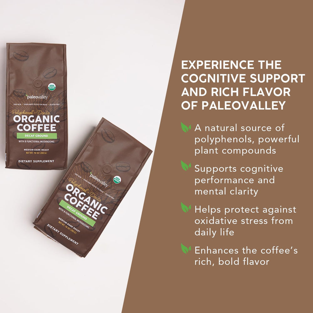 Paleovalley Peru single-origin farm imagery communicates organic sourcing.