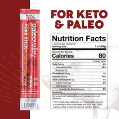 Paleovalley pork sticks maple bacon on-the-go scene for keto-friendly protein