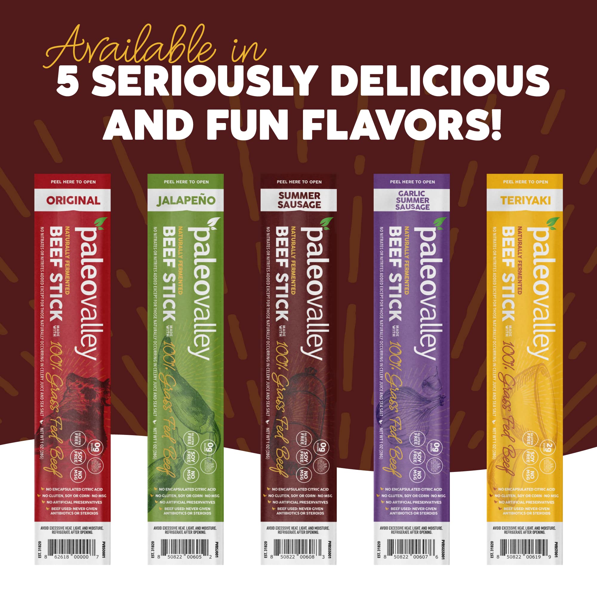 Paleovalley small-batch USA beef sticks reflect premium pasture-raised sourcing.