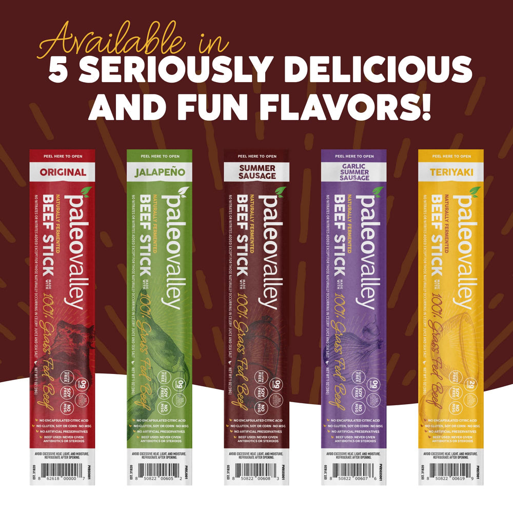 Paleovalley small-batch USA beef sticks reflect premium pasture-raised sourcing.