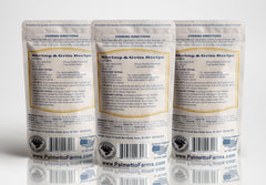 Palmetto Farms White Grits 3 Pack spread shows resealable packaging for freshness.