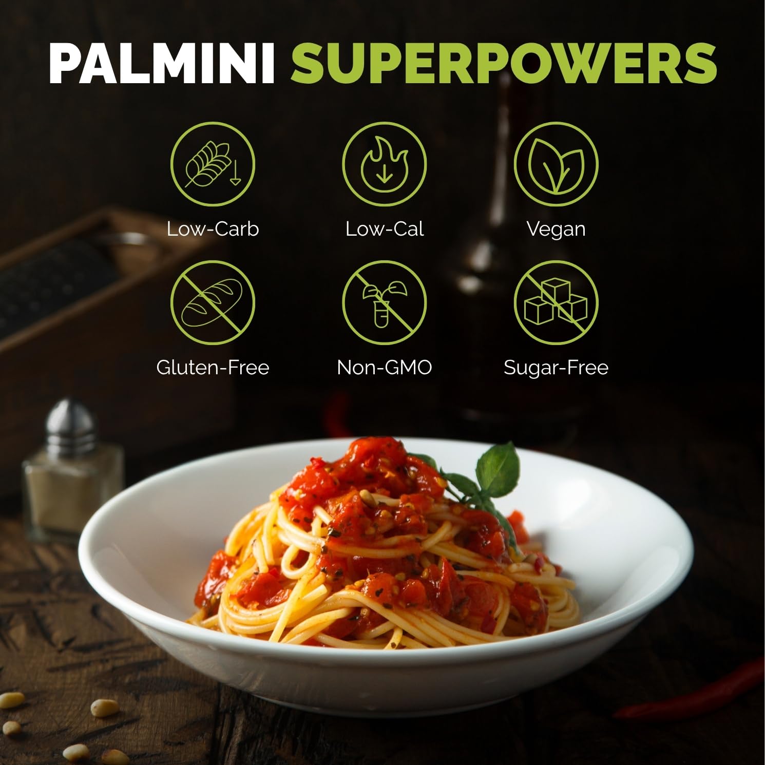 Palmini Angel Hair Pasta raw hearts of palm strands ready to soak and cook.