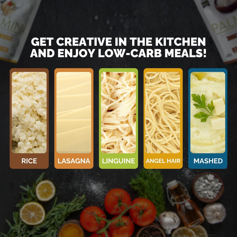 Palmini Angel Hair pouch, gluten-free pasta substitute for light sauces.