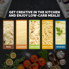 Palmini Angel Hair pouch, gluten-free pasta substitute for light sauces.