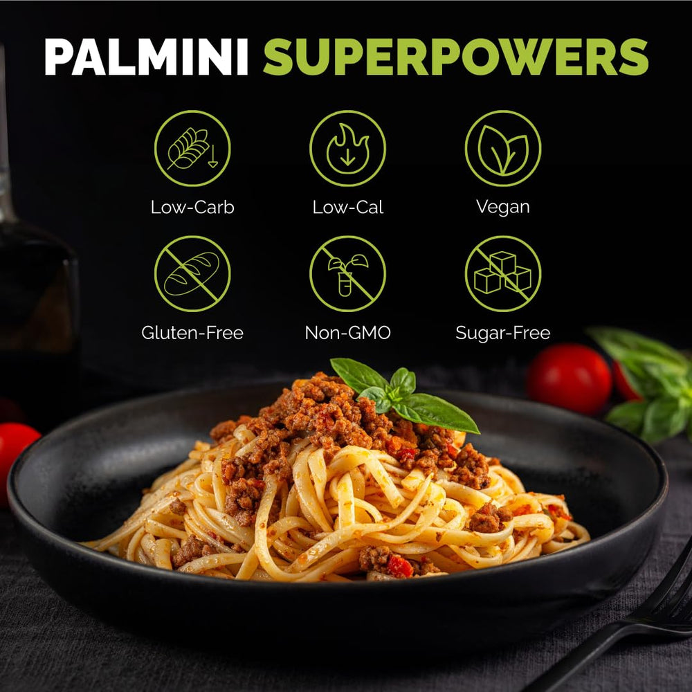 Palmini gluten-free badge on packaging signals a plant-based, keto-friendly option.