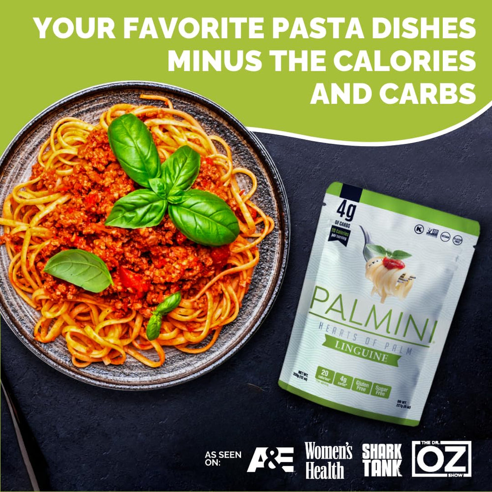Palmini heart-of-palm pasta raw closeup highlights pale, tender ribbons for versatile dishes.