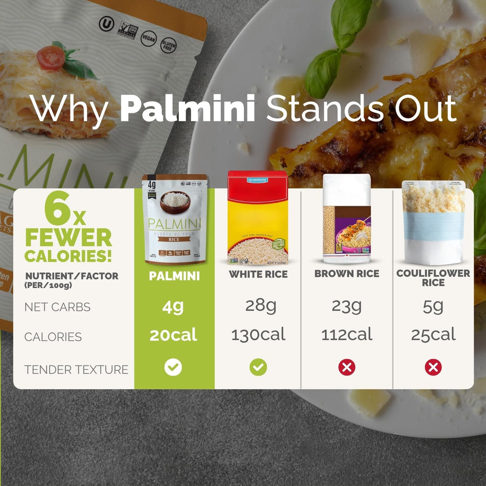 Palmini ingredients heart of palm close-up highlights a sustainable plant base.
