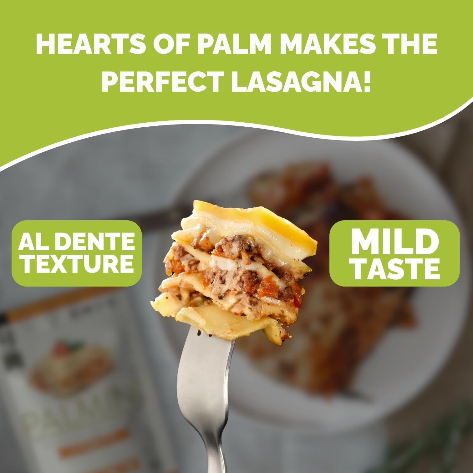 Palmini kitchen scene demonstrates quick meal prep with plant-based noodles.