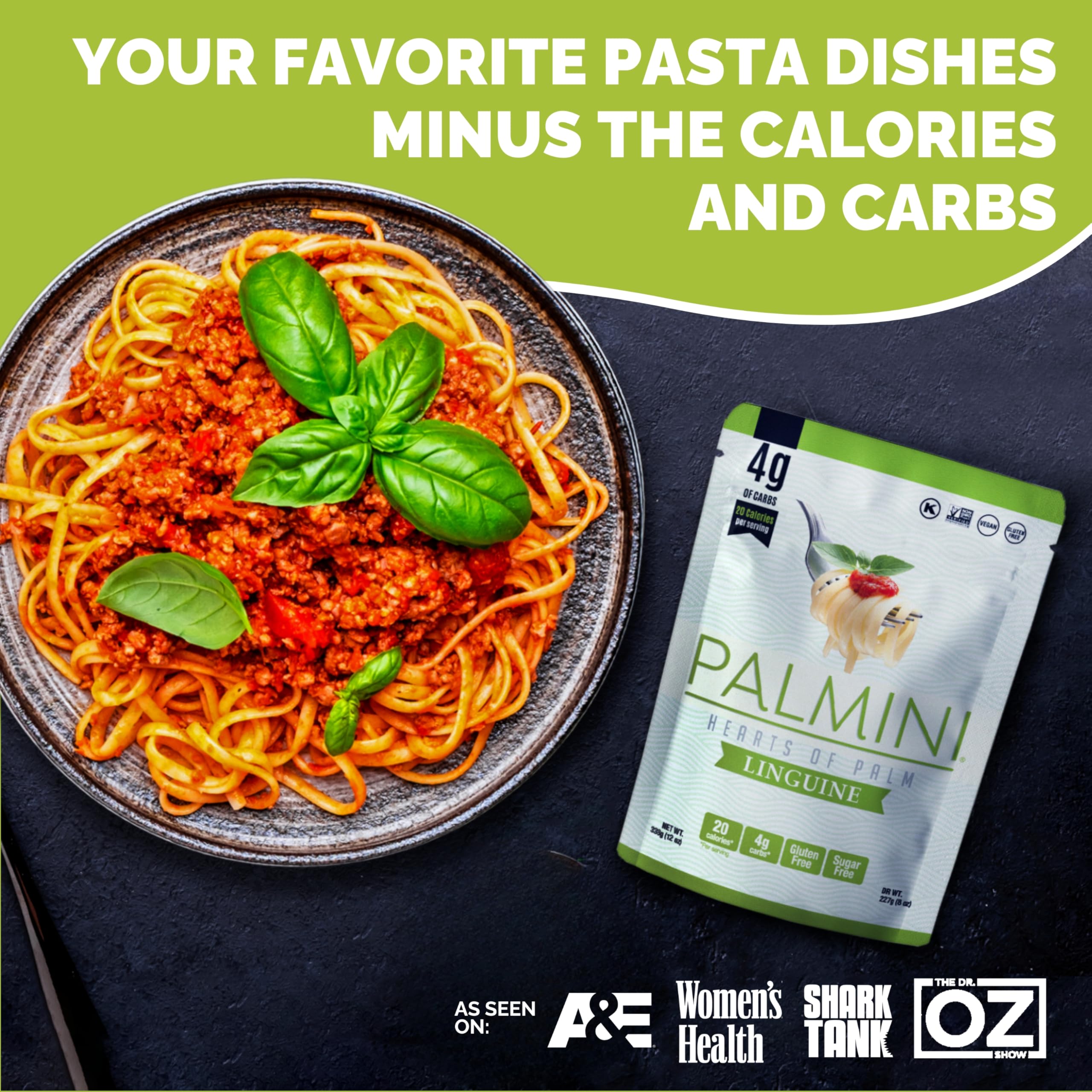 Palmini linguine cooked twists plated with sauce for quick meals.