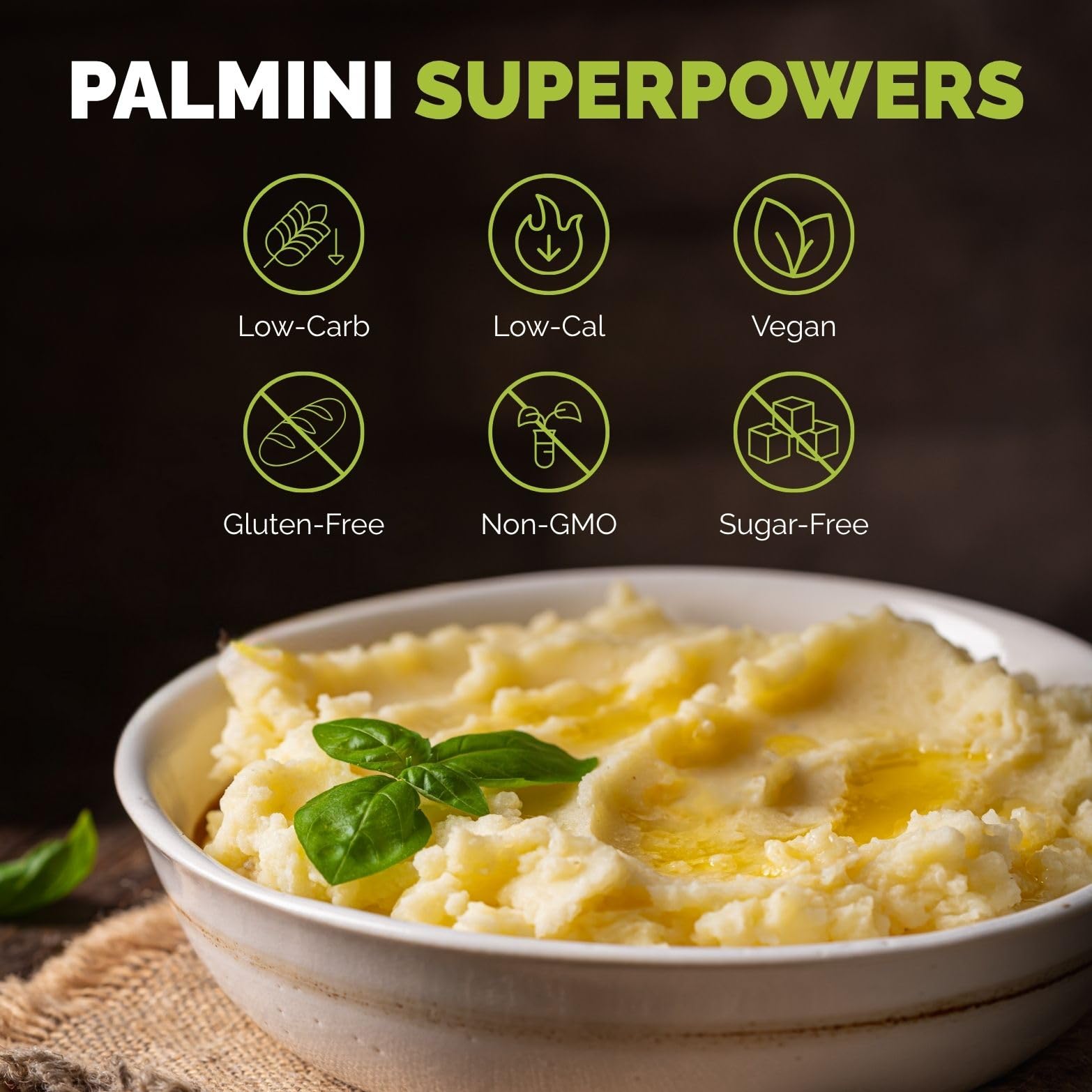 Palmini Mashed ready to serve as a keto-friendly side