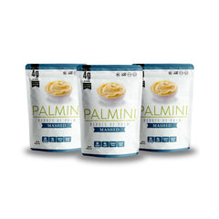 Palmini Mashed plate with sauce, showcasing creamy heart-of-palm texture and low-carb appeal