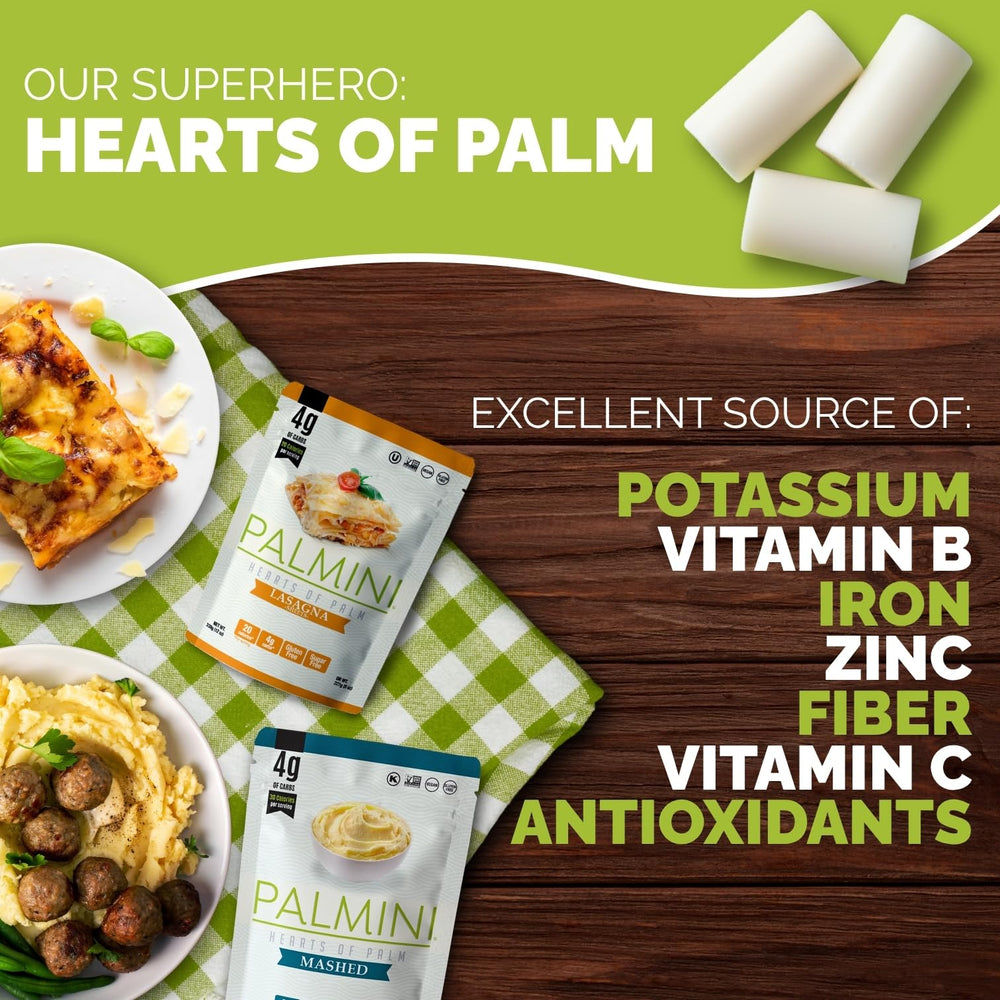 Palmini mashed potatoes pouch, creamy comfort with fewer carbs.