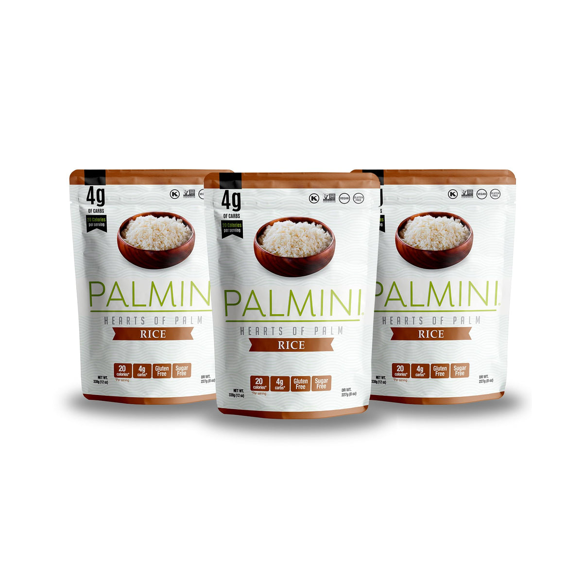 Palmini Rice bowl with hearts of palm, a light low-carb option.
