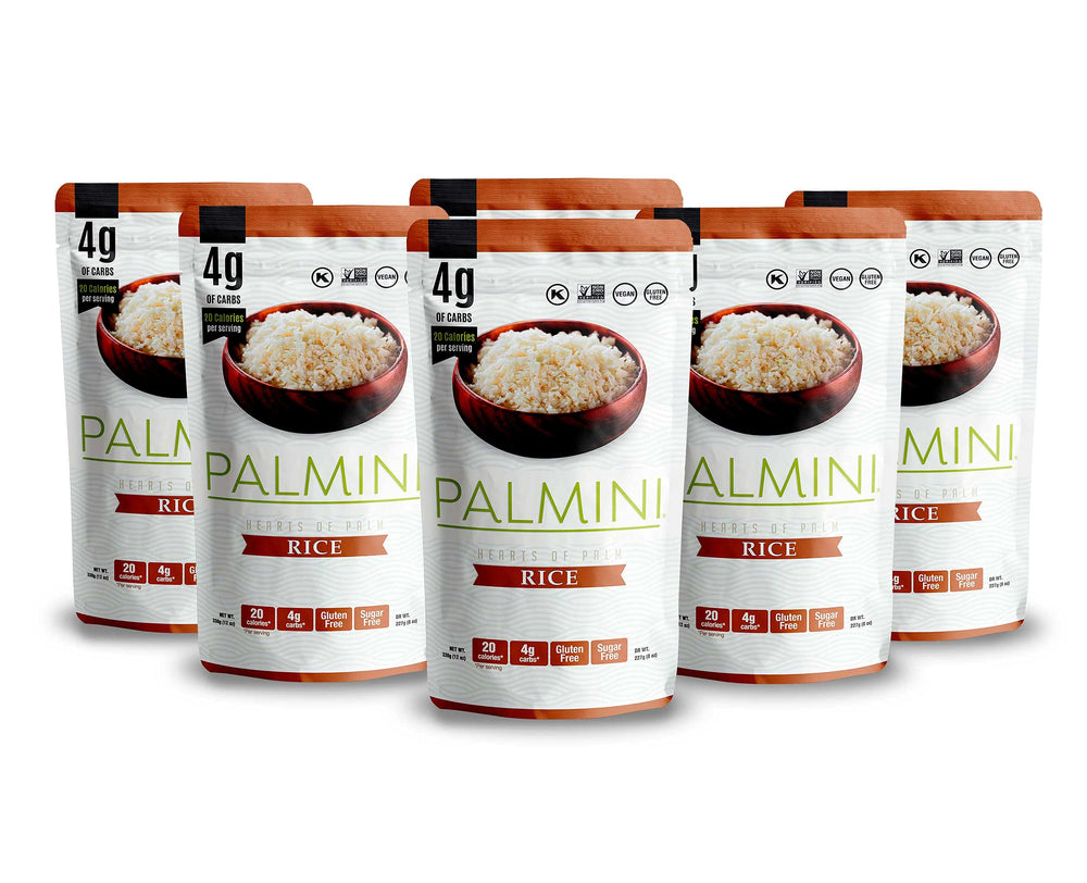 Palmini Rice hearts of palm in a bowl showcases a keto-friendly, low-calorie option.