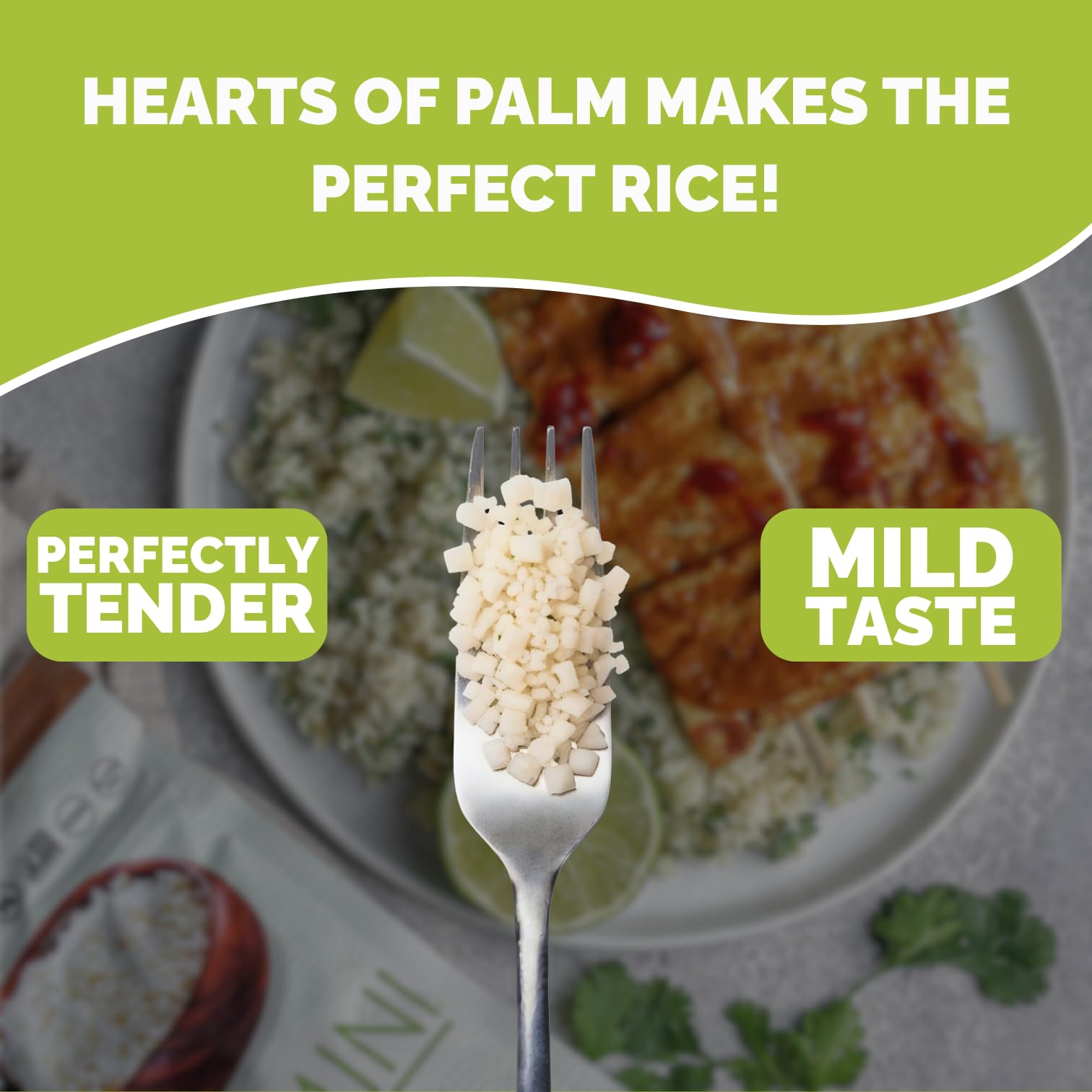 Keto-friendly Palmini Rice served as a hearty main or side dish.