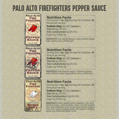 Palo Alto Firefighters Pepper Sauce being poured over grilled vegetables for heat.