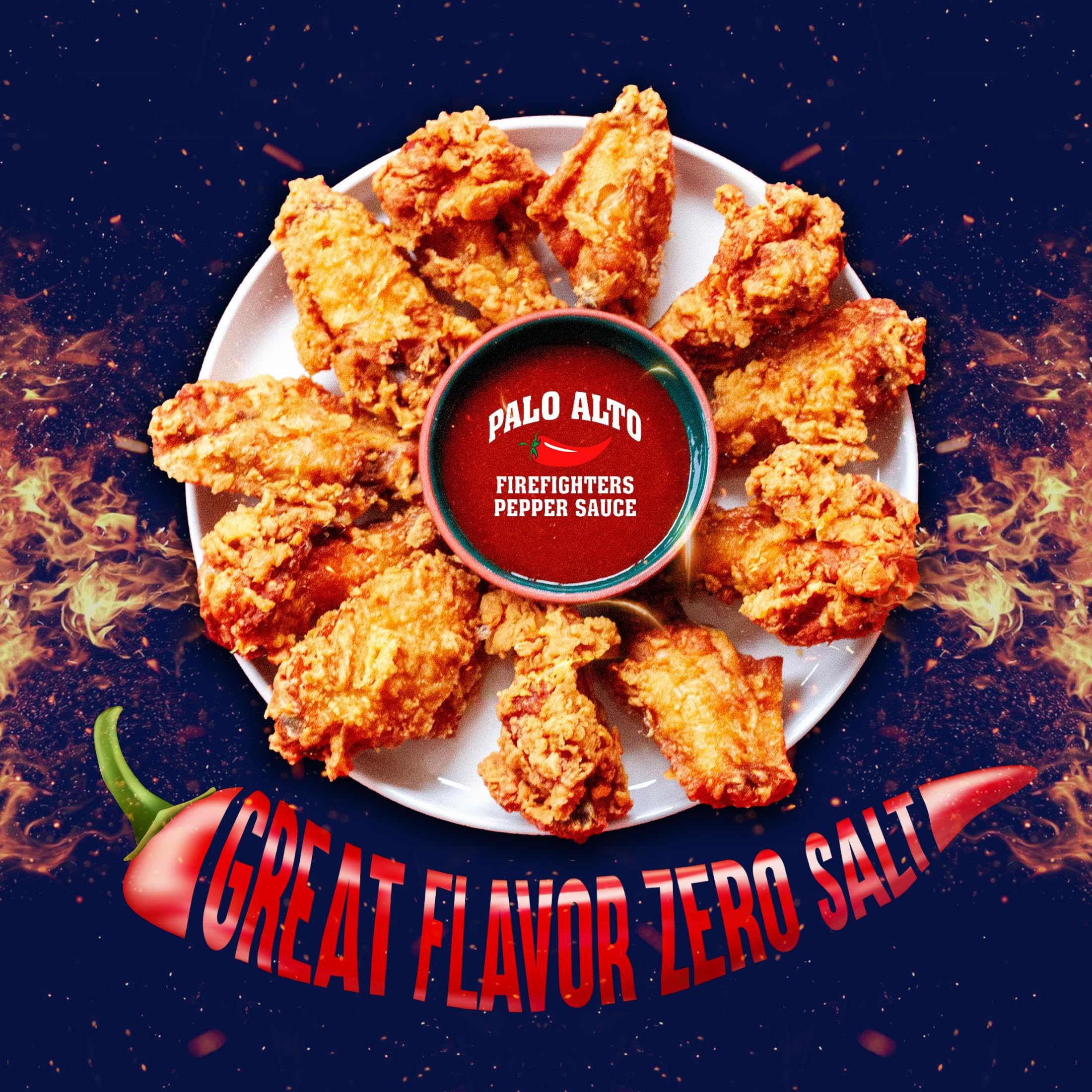 Salt-free Palo Alto Firefighters Pepper Sauce supports sodium-conscious cooking