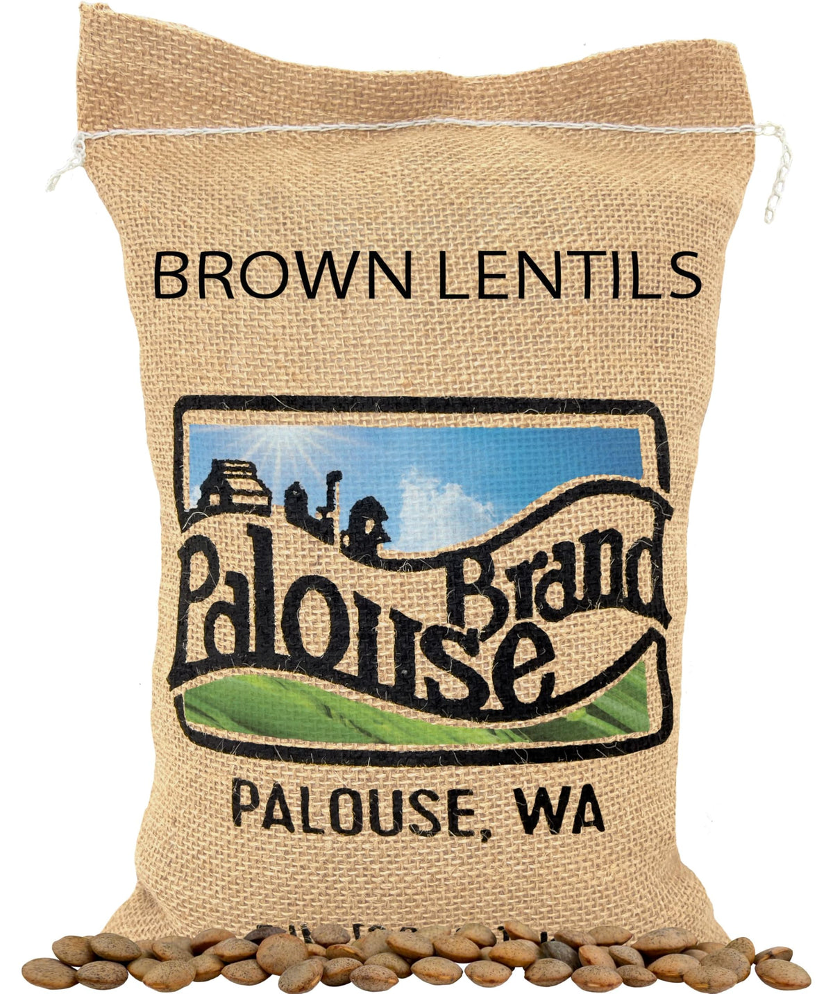 Palouse Brand brown lentils in sealed packaging for freshness and shelf life