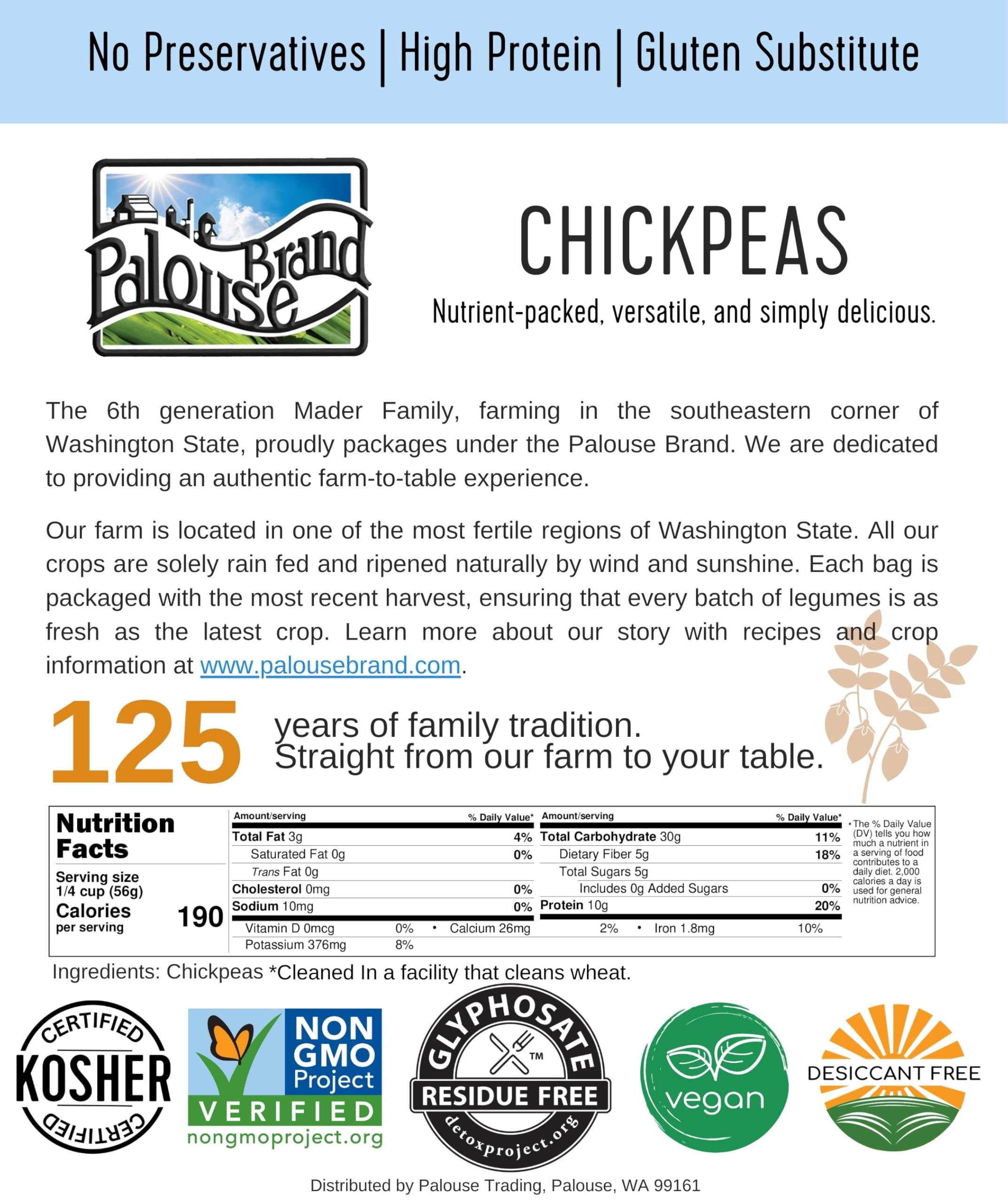 Palouse Brand kosher parve certification label signaling quality standards for kitchens.